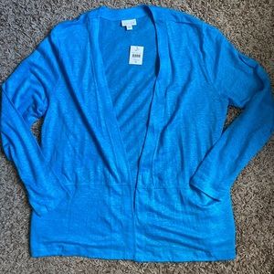 NWT J. Jill 100% Linen Open Front Cardigan - XL